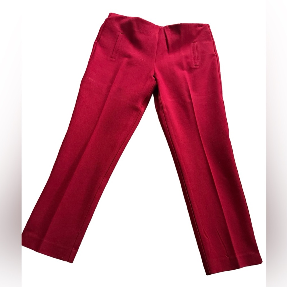 ❣️Chico’s So Slimming Juliet Ankle Pants Red Pull On Stretch Size 1.5 (8/10) - Picture 4 of 9